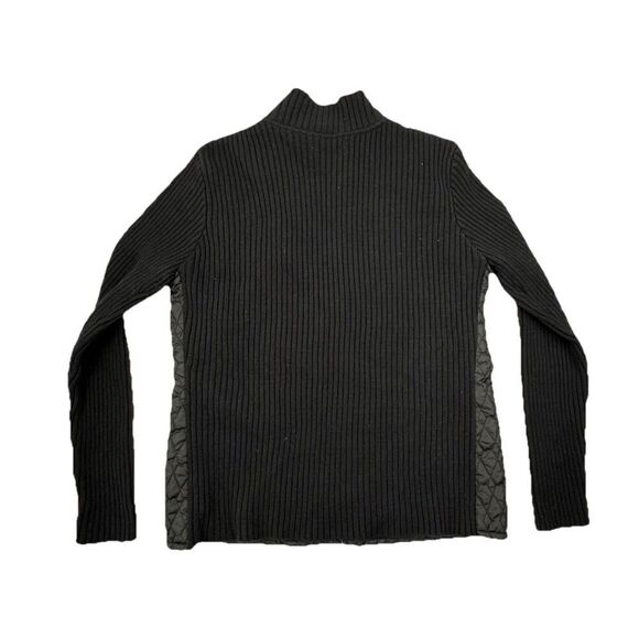 For Cynthia Black Sweater Jacket Size XL Quilted Front Casual Full Zip - Picture 8 of 8